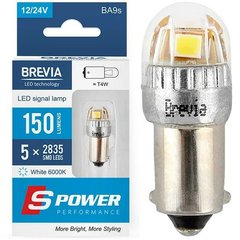 Купити LED автолампа Brevia Spower 12/24V T4W 4x2835SMD 150Lm 6000K CANbus 2 шт Оригінал (10219X2) 40200 Світлодіоди - Brevia