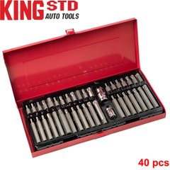 Купити Набір біт Шестигранники та Зірочки Hex Torx King Roy 40 предметів Оригінал (KSD040-B) 57751 Набори інструментів