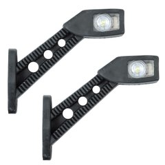 Купити Габаритні вогні LED для вантажівок Рожки 12/24V / косий 18 см / Кольоровий 2 шт (Л 082) 8352 Габарити ріжки