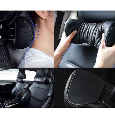 Купити Подушка на підголовник Baseus First Class Car Headrest / Пінополіуретан екокожа / Чорна 1 шт (CRTZ01-01) 36796 Подушка на підголівник Premium