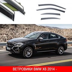 Купити Дефлектори вікон вітровики Benke для BMW X6 2014- Хром Молдинг Із Нержавіючої Сталі 3D 33474 Дефлектори вікон Bmw