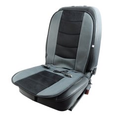 Купити Накидка з підігрівом для автомобільного сидіння Heat Cushion 102х46 см Велюр Чорно-Сірий (HC018G) 42709 Накидки з підігрівом