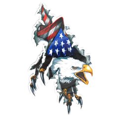 Купить Наклейка Орел В Разрыве С Флагом Америки 22х13.5 см (Наружная) 71436 Наклейки на автомобиль