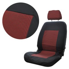Купити Чохли чорно-червоні для ( ВАЗ 2108-09-13-15 ) ( Цілісна спинка, два підголівника ) 23604 Чохли для сидіння модельні