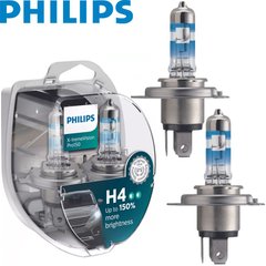 Купити Автолампа галогенна Philips X-treme Vision Pro +150% H4 12V 60/55W 2 шт (12342XVPS2) 38407 Галогенові лампи Philips