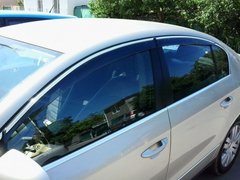 Купити Дефлектори вікон вітровики для Volkswagen Passat B6/B7 2006-2014 Sedan Хром молдинг 8223 Дефлектори вікон Volkswagen
