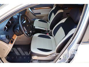 Купить Авточехлы модельные MW Brothers для Chevrolet AVEO (T250) 2006-2011 серия Premium Style (бежевая нить) 59060 Чехлы модельные MW Brothers