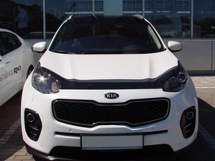 Купить Дефлектор капота мухобойка для Kia Sportage 2016- 3713 Дефлекторы капота Kia