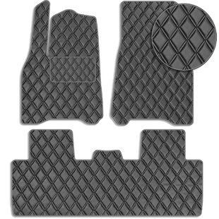 Buy Eco-leather floor mats for Tesla Model Y 2020- with heel pad Black 5 pcs (Rombus) 69828 Floor mats for Tesla