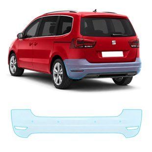 Купить Антигравийная защитная бронепленка по лекалам для Seat Alhambra II 2010-2020 - задний бампер 108663 Модельные лекала защитных пленок для Seat