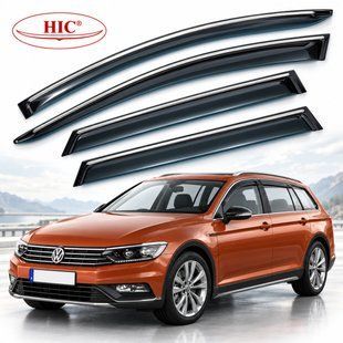 Купить Дефлекторы окон ветровики HIC для Volkswagen Passat B8 2015- универсал С хром молдингом (VW54) 58342 Дефлекторы окон Volkswagen