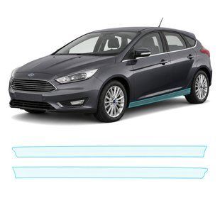 Купити Антигравійна захисна бронеплівка за лекалами для Ford Focus III facelift 2015-2018 - нижня зона кузова пороги 104428 Модельні лекала захисних плівок для Ford