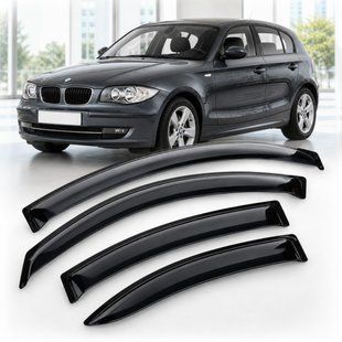 Купить Дефлекторы окон ветровики для BMW 1 (E87) 2004 Скотч 3M (AMB20504) Acrylic 4 шт 110490 Дефлекторы окон Bmw