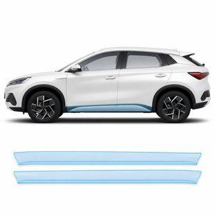 Купить Антигравийная защитная бронепленка по лекалам для BYD Atto 3 (Yuan Plus) I 2022-2024 - нижняя зона кузова пороги 103060 Модельные лекала защитных пленок для BYD
