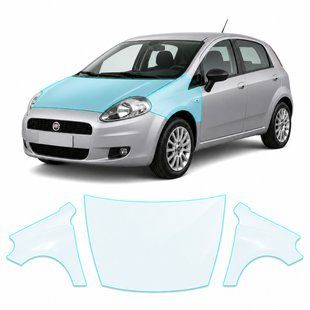 Купити Антигравійна захисна бронеплівка за лекалами для Fiat Punto (Grande Punto/Punto Evo) III 2005-2018 - капот і передні крила 104227 Модельні лекала захисних плівок для Fiat