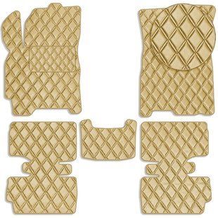 Buy Eco-leather floor mats for Chery Tiggo II 2016- with heel pad Beige 5 pcs (Rombus) 84324 Floor mats fo Chery