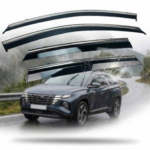 Buy Benke Window Deflectors Wind Deflectors for Hyundai Tucson (NX4) 2021- Europe Short Chrome Stainless Steel 3D Molding 101323 Window deflectors for Hyundai