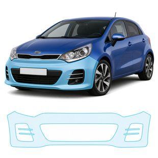 Купити Антигравійна захисна бронеплівка за лекалами для Kia Rio UB facelift 2015-2017 - передній бампер 105654 Модельні лекала захисних плівок для Kia