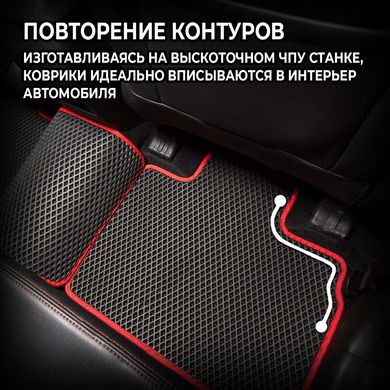 Купити Килимки в салон EVA для Mazda CX-5 (KE) (USA) 2012-2017 (Металевий підп'ятник) Червоні-Червоний кант 5 шт 63344 Килимки для Mazda