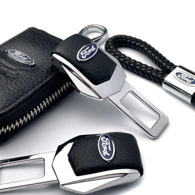Купить Автонабор №9 для Ford Заглушки ремня безопасности с логотипом / Брелок и чехол для ключей / тисненная кожа 38723 Подарочные наборы для автомобилиста