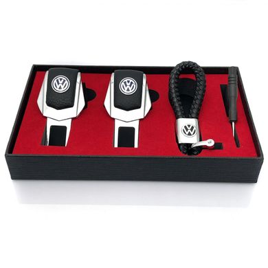 Купить Подарочный набор №1 для Volkswagen из заглушек и брелока с логотипом Темный хром 9973 Подарочные наборы для автомобилиста