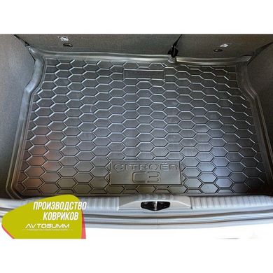 Купить Автомобильный коврик в багажник Citroen C3 2017- Резино - пластик 42006 Коврики для Citroen