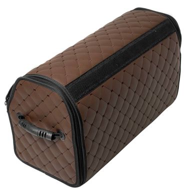 Купить Органайзер саквояж в багажник Skoda Premium (Основа Пластик) Эко-кожа Коричневый 62647 Саквояж органайзер