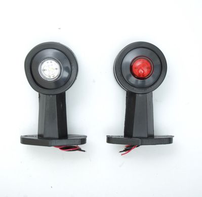 Купити Габаритні вогні LED для вантажівок Рожки 24V / прямий 12 см Лінза / Червоно-Білий 2 шт (Л 061) 5753 Габарити ріжки
