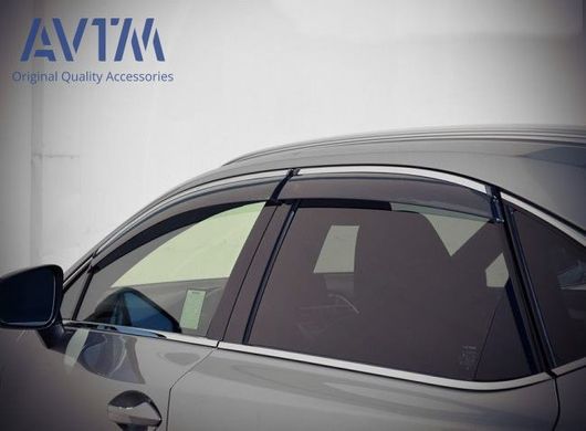 Купити Дефлектори вікон вітровики Lexus NX 2014- з хромом молдингом 4 шт (08611-78810) 7997 Дефлектори вікон Lexus