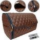 Buy Car Organizer suitcase in the trunk M 300x310x250 mm with Logo Eco-leather Brown (Exclusive) 71405 Travel bag organizer