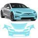 Купить Антигравийная защитная бронепленка по лекалам для Tesla Model S II facelift 2021- передняя часть авто (капот бампер фары крылья) 109328 Модельные лекала защитных пленок для Tesla