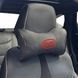 Купити Подушка на підголівник з логотипом BYD Екошкіра 3D Кольоровий лого Чорна-Коричневий кант 1 шт 91789 Подушки на підголовник - під шию - 1 фото из 4