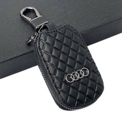 Купити Ключниця – чохол автомобільна для ключів з логотипом Audi Ромб Чорний 60885 Чохли для автоключів
