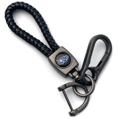 Купить Кожаный плетеный брелок Subaru для авто ключей с карабином 34062 Брелки для автоключей