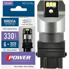 Купить LED автолампа Brevia Power 12/24V T25/5 P21/5W 6x3020SMD 330Lm 6000K CANbus Оригинал 2 шт (10139X2) 40198 Светодиоды - Brevia
