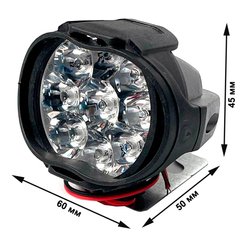 Купить Дополнительная LED фара 15W (1.1W*9) 12-85V / 60x50x45 мм Дальний Spot 8479 LED Фары Пластиковый корпус
