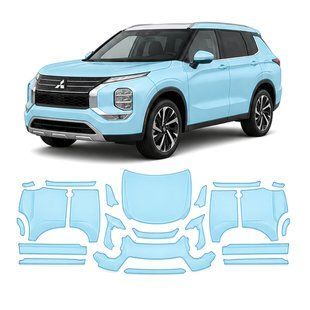 Купить Антигравийная защитная бронепленка по лекалам для Mitsubishi Outlander IV 2021- полный кузов 107529 Модельные лекала защитных пленок для Mitsubishi