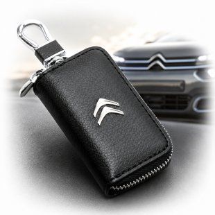 Купити Ключниця чохол автомобільна для ключів з логотипом Citroen Чорний (Тіснена кожа) 84692 Чохли для автоключів