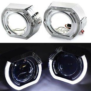 Купити LED Маска Ангельські очі 3" D76 мм 12V 6000K BMW Білий Світло Хром Sport-L 2 шт 94970 Маски для лінз - Ангельські вічка