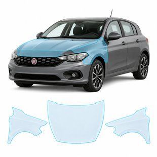 Купити Антигравійна захисна бронеплівка за лекалами для Fiat Tipo II 2015-2020 - капот і передні крила 104239 Модельні лекала захисних плівок для Fiat