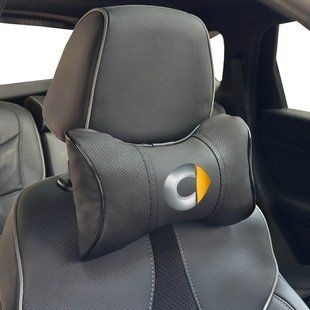 Buy Headrest pillow with Smart logo Eco-leather 3D Colored logo Black-Black edging 1 pc 91848 Pillows for the headrest - under the neck