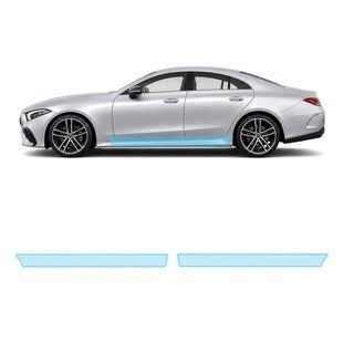 Купити Антигравійна захисна бронеплівка за лекалами для Mercedes-Benz CLS C257 facelift 2021-2023 - нижня зона кузова пороги 106744 Модельні лекала захисних плівок для Mercedes-Benz
