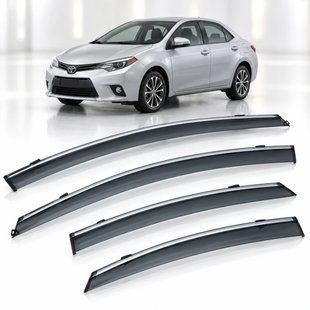 Buy Window deflectors Benke for Toyota Corolla sedan 2013-2018 with 3D stainless steel molding set of 4 pcs (BTYCL1423-W/S) 112254 Window deflectors for Toyota