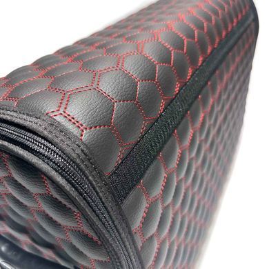 Buy Travel bag organizer Premium Honeycomb 500x340x250 mm (Plastic base) Eco-skin Black-Red thread 94872 Travel bag organizer
