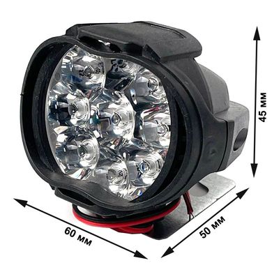 Купити Додаткова LED фара 15W (1.1W*9) 12-85V / 60x50x45 мм Дальній Spot 8479 LED Фари Пластиковий корпус