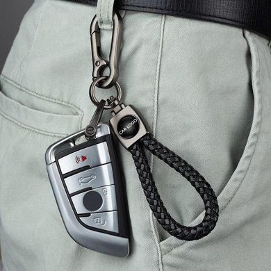 Купити Шкіряний плетений брелок Subaru для авто ключів з карабіном 34062 Брелоки для автоключів