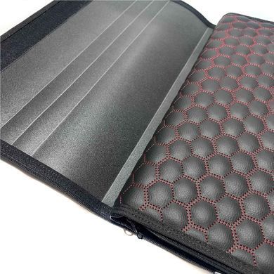 Buy Travel bag organizer Premium Honeycomb 500x340x250 mm (Plastic base) Eco-skin Black-Red thread 94872 Travel bag organizer