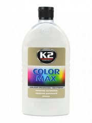 Купить Полироль для кузова крем K2 Color Max 500ml скрывает царапины и усиливает цвет Белый (K025BI) 41171 Полироли кузова воск - жидкое стелко - керамика