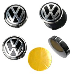 Купити Ковпачки на литі диски Volkswagen 58 / 56 мм Чорні 4 шт 36266 Ковпачки на титани