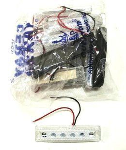 Купити Габарит LED прямокутний 90х18 мм / 12/24V / 6 діодів / Білий 1 шт (K 041) 8584 Габаритні вогні